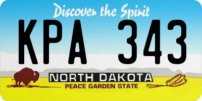 ND license plate KPA343