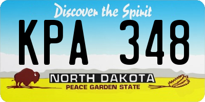 ND license plate KPA348