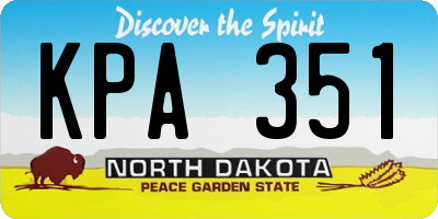 ND license plate KPA351