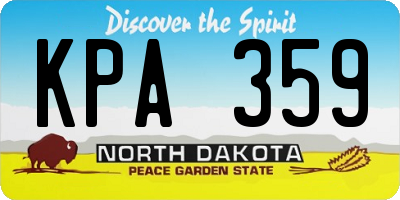 ND license plate KPA359