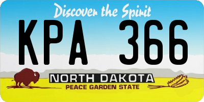 ND license plate KPA366