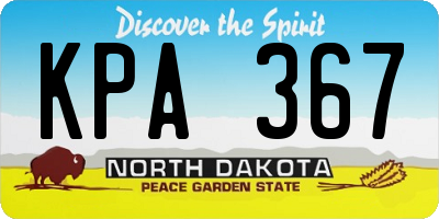 ND license plate KPA367