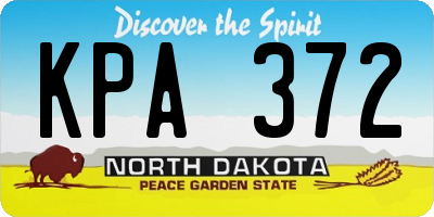 ND license plate KPA372