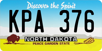 ND license plate KPA376