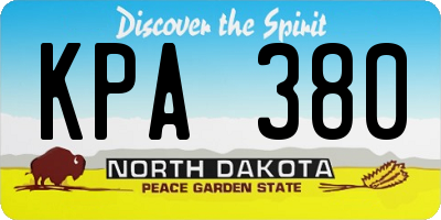 ND license plate KPA380