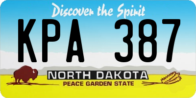 ND license plate KPA387