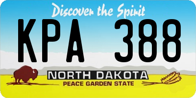 ND license plate KPA388