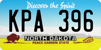 ND license plate KPA396