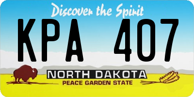 ND license plate KPA407