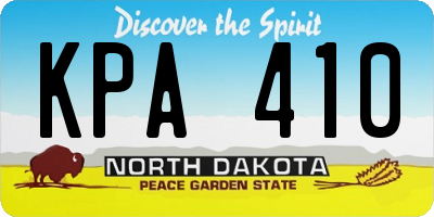 ND license plate KPA410