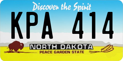 ND license plate KPA414