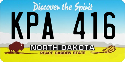 ND license plate KPA416
