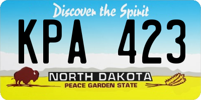 ND license plate KPA423