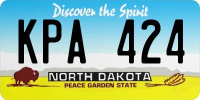 ND license plate KPA424