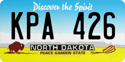 ND license plate KPA426