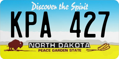 ND license plate KPA427