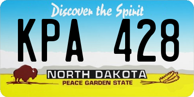 ND license plate KPA428