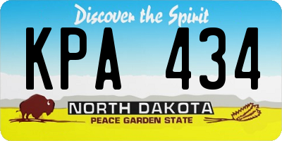 ND license plate KPA434