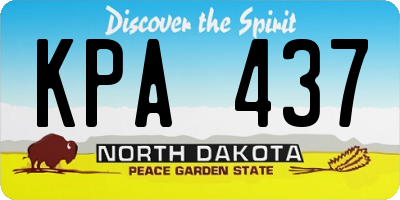 ND license plate KPA437