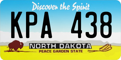 ND license plate KPA438