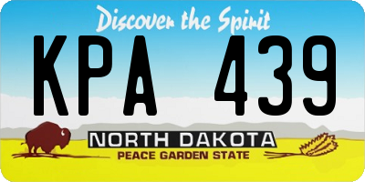 ND license plate KPA439