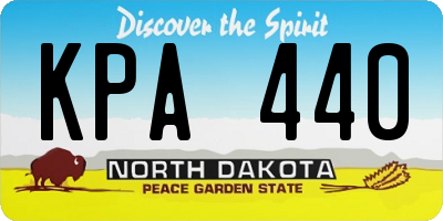 ND license plate KPA440
