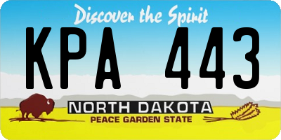 ND license plate KPA443