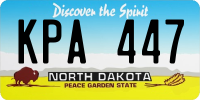 ND license plate KPA447