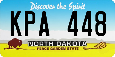 ND license plate KPA448