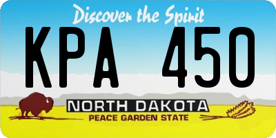 ND license plate KPA450