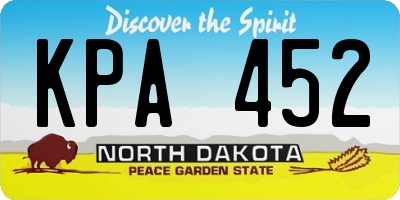 ND license plate KPA452