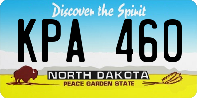 ND license plate KPA460
