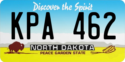 ND license plate KPA462