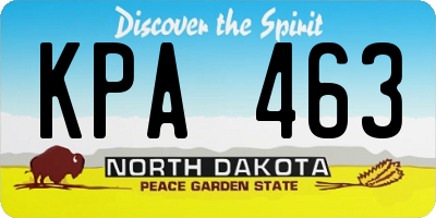 ND license plate KPA463