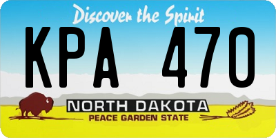 ND license plate KPA470