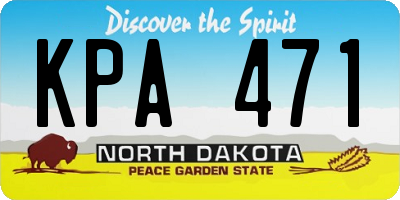 ND license plate KPA471