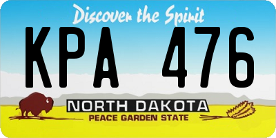ND license plate KPA476