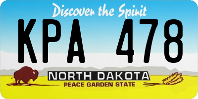 ND license plate KPA478