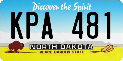 ND license plate KPA481