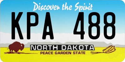 ND license plate KPA488