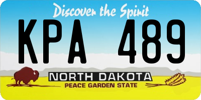 ND license plate KPA489