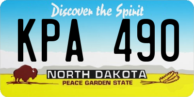 ND license plate KPA490