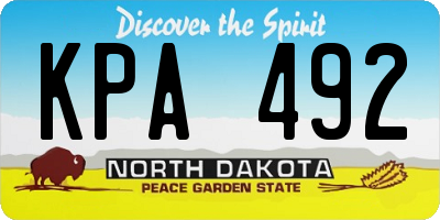 ND license plate KPA492