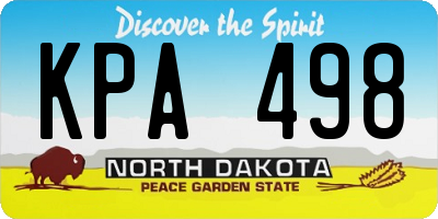 ND license plate KPA498