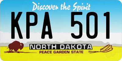 ND license plate KPA501