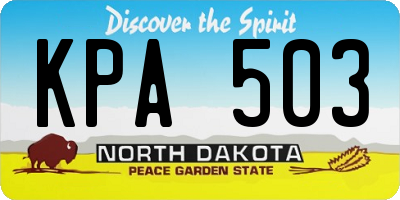 ND license plate KPA503