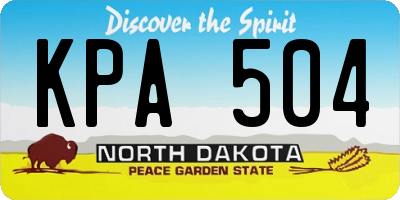 ND license plate KPA504