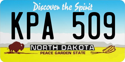ND license plate KPA509
