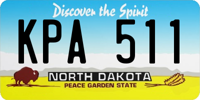 ND license plate KPA511