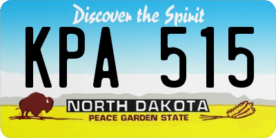 ND license plate KPA515